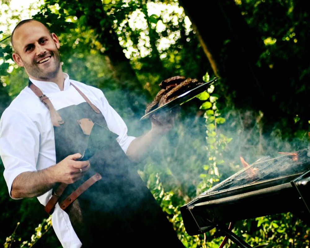 Jaap in actie burger bbq